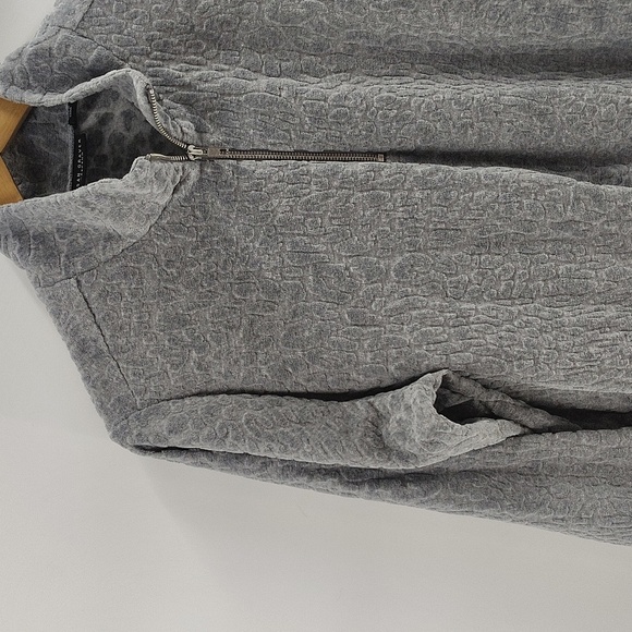 Susan Graver Weekend Quarter Zip Pullover Jacket Size 1X Gray Textured - Picture 2 of 11